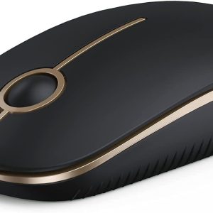 Vssoplor Wireless Mouse, 2.4G Slim Portable Computer Mouse with Nano Receiver Quiet Silent Optical Laptop Mouse for Notebook, PC, Laptop, Computer-Black and Gold